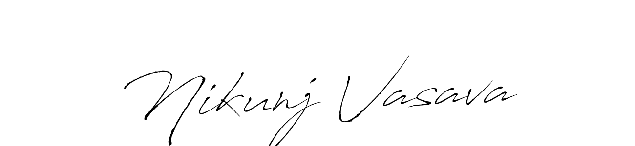 Create a beautiful signature design for name Nikunj Vasava. With this signature (Antro_Vectra) fonts, you can make a handwritten signature for free. Nikunj Vasava signature style 6 images and pictures png