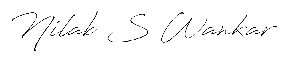 Enhance your business communications with Nilab S Wankar signature in Antro_Vectra lettering. Clean, modern, and universally compatible. Nilab S Wankar signature style 6 images and pictures png