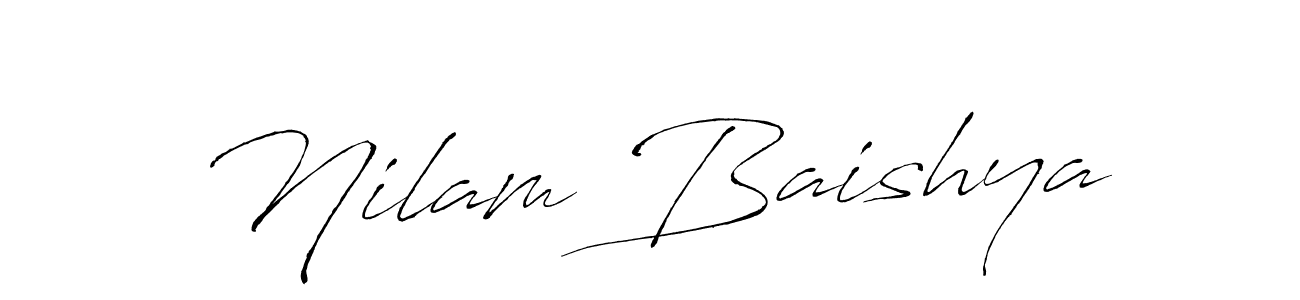 Nilam Baishya stylish signature style. Best Handwritten Sign (Antro_Vectra) for my name. Handwritten Signature Collection Ideas for my name Nilam Baishya. Nilam Baishya signature style 6 images and pictures png