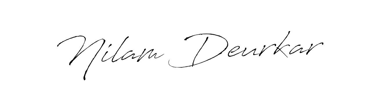 Make a beautiful signature design for name Nilam Deurkar. With this signature (Antro_Vectra) style, you can create a handwritten signature for free. Nilam Deurkar signature style 6 images and pictures png