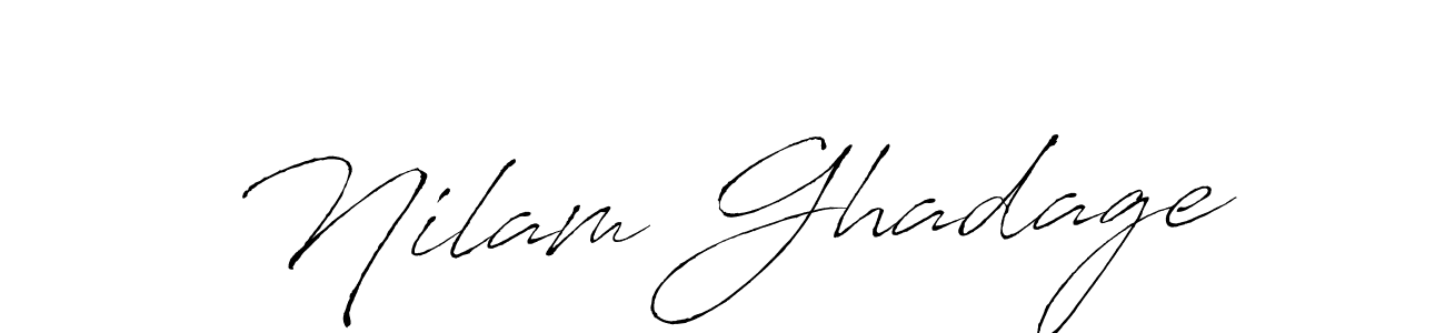 Make a beautiful signature design for name Nilam Ghadage. With this signature (Antro_Vectra) style, you can create a handwritten signature for free. Nilam Ghadage signature style 6 images and pictures png