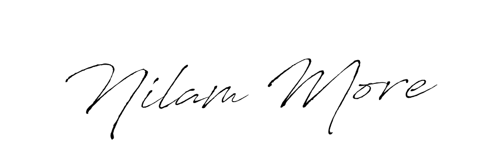 How to make Nilam More name signature. Use Antro_Vectra style for creating short signs online. This is the latest handwritten sign. Nilam More signature style 6 images and pictures png