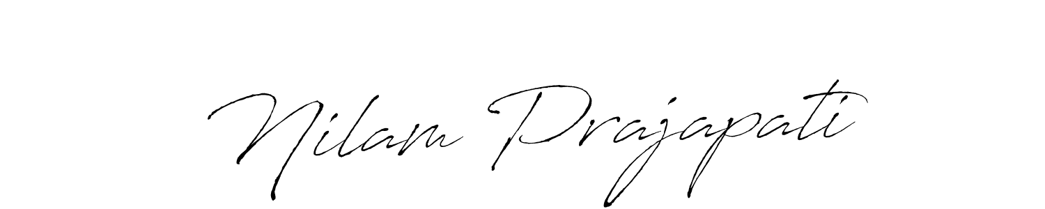 Create a beautiful signature design for name Nilam Prajapati. With this signature (Antro_Vectra) fonts, you can make a handwritten signature for free. Nilam Prajapati signature style 6 images and pictures png