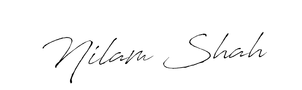 How to make Nilam Shah name signature. Use Antro_Vectra style for creating short signs online. This is the latest handwritten sign. Nilam Shah signature style 6 images and pictures png