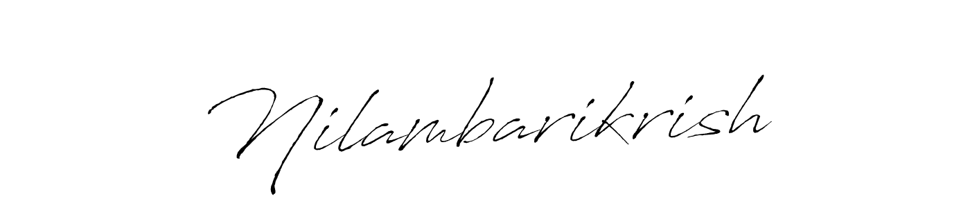if you are searching for the best signature style for your name Nilambarikrish. so please give up your signature search. here we have designed multiple signature styles  using Antro_Vectra. Nilambarikrish signature style 6 images and pictures png