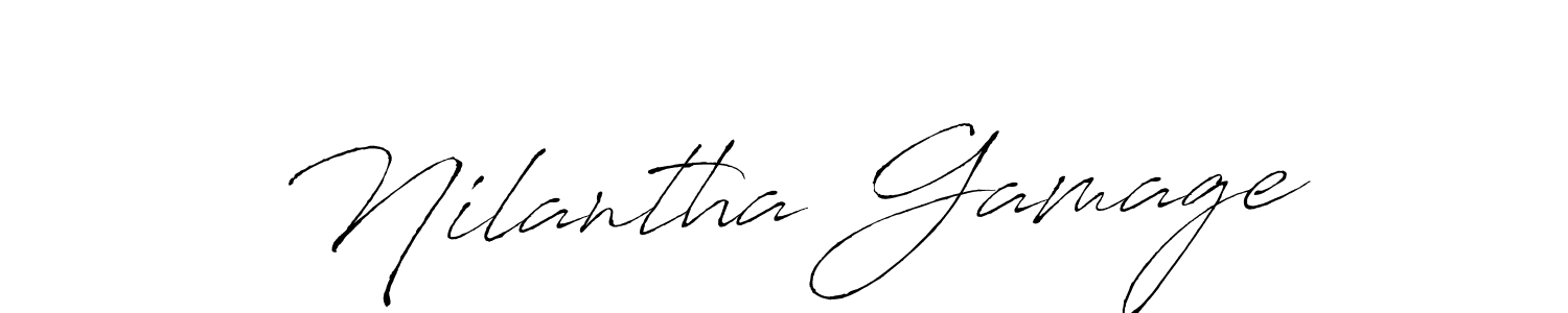 Design your own signature with our free online signature maker. With this signature software, you can create a handwritten (Antro_Vectra) signature for name Nilantha Gamage. Nilantha Gamage signature style 6 images and pictures png
