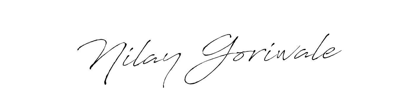 This is the best signature style for the Nilay Goriwale name. Also you like these signature font (Antro_Vectra). Mix name signature. Nilay Goriwale signature style 6 images and pictures png