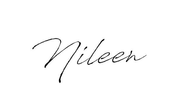 Use a signature maker to create a handwritten signature online. With this signature software, you can design (Antro_Vectra) your own signature for name Nileen. Nileen signature style 6 images and pictures png