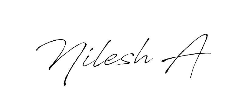 Make a beautiful signature design for name Nilesh A. With this signature (Antro_Vectra) style, you can create a handwritten signature for free. Nilesh A signature style 6 images and pictures png