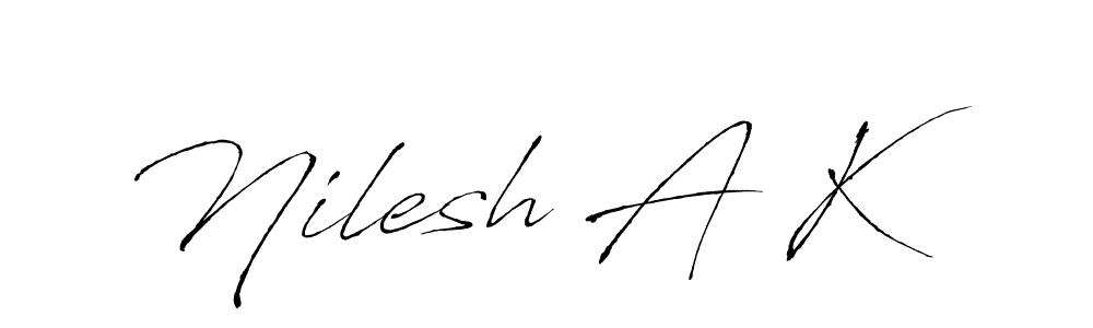 Use a signature maker to create a handwritten signature online. With this signature software, you can design (Antro_Vectra) your own signature for name Nilesh A K. Nilesh A K signature style 6 images and pictures png