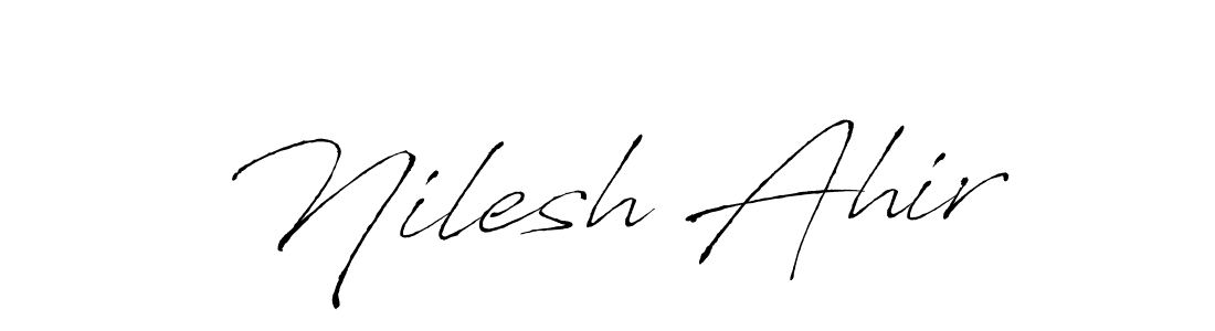 Use a signature maker to create a handwritten signature online. With this signature software, you can design (Antro_Vectra) your own signature for name Nilesh Ahir. Nilesh Ahir signature style 6 images and pictures png