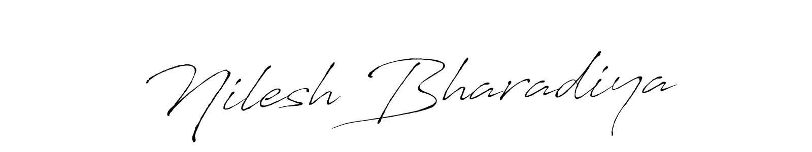 How to make Nilesh Bharadiya name signature. Use Antro_Vectra style for creating short signs online. This is the latest handwritten sign. Nilesh Bharadiya signature style 6 images and pictures png