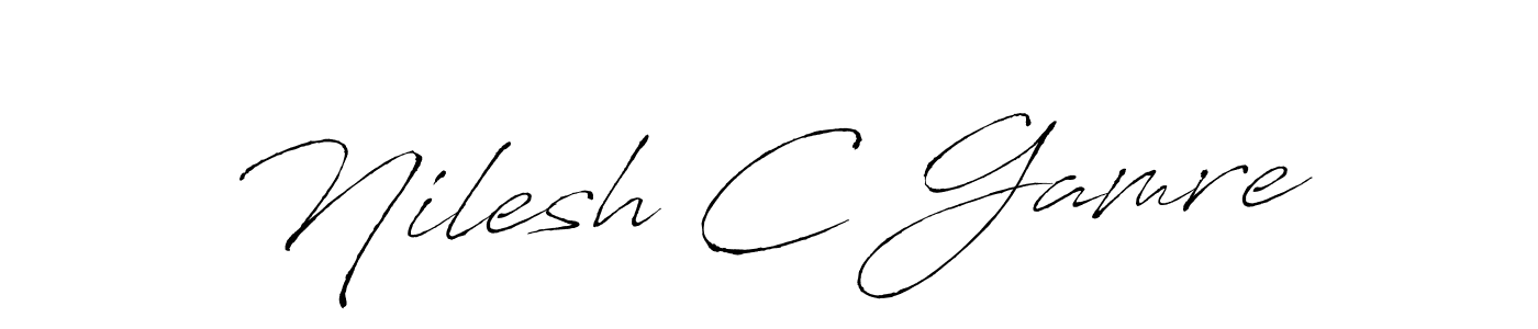 Create a beautiful signature design for name Nilesh C Gamre. With this signature (Antro_Vectra) fonts, you can make a handwritten signature for free. Nilesh C Gamre signature style 6 images and pictures png