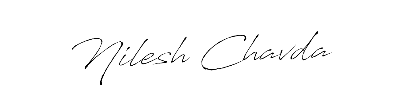 Nilesh Chavda stylish signature style. Best Handwritten Sign (Antro_Vectra) for my name. Handwritten Signature Collection Ideas for my name Nilesh Chavda. Nilesh Chavda signature style 6 images and pictures png