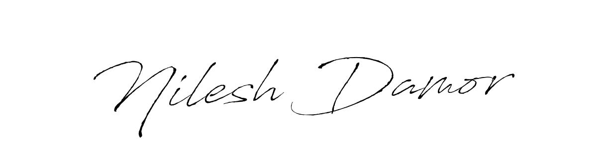 Make a beautiful signature design for name Nilesh Damor. With this signature (Antro_Vectra) style, you can create a handwritten signature for free. Nilesh Damor signature style 6 images and pictures png