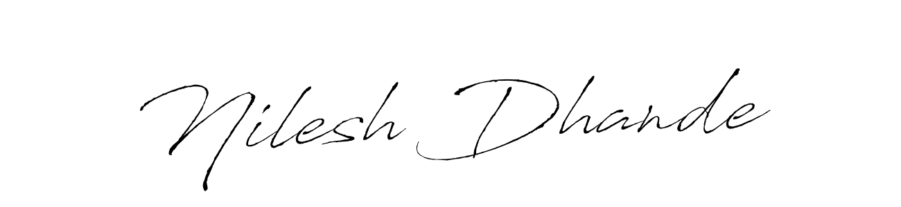 Make a beautiful signature design for name Nilesh Dhande. With this signature (Antro_Vectra) style, you can create a handwritten signature for free. Nilesh Dhande signature style 6 images and pictures png