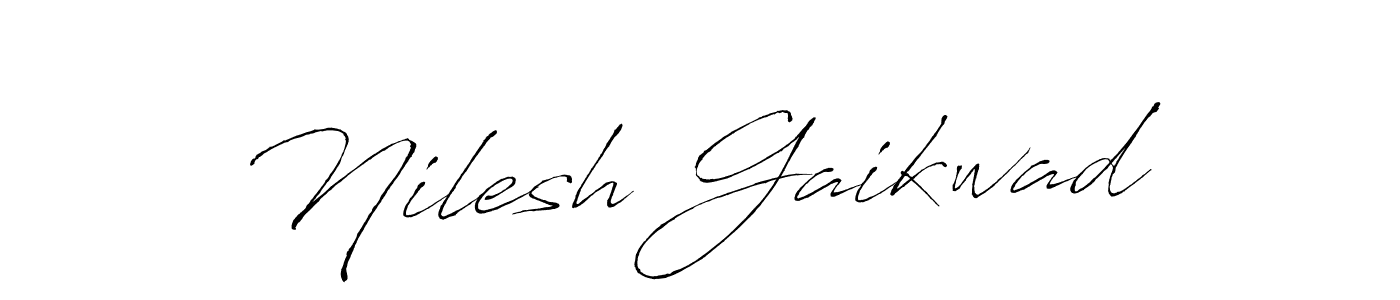 Design your own signature with our free online signature maker. With this signature software, you can create a handwritten (Antro_Vectra) signature for name Nilesh Gaikwad. Nilesh Gaikwad signature style 6 images and pictures png