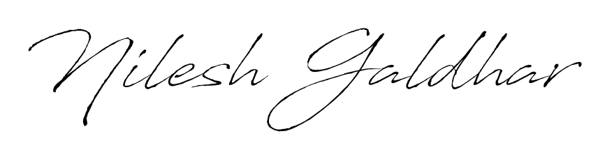 Give your name Nilesh Galdhar an exquisite flair with the Antro_Vectra script font. Ideal for contracts, resumes, and formal letterheads. Nilesh Galdhar signature style 6 images and pictures png