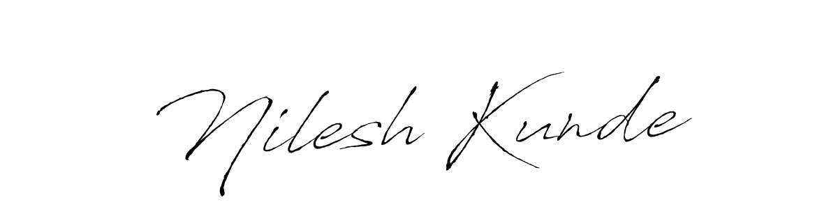 Make a beautiful signature design for name Nilesh Kunde. With this signature (Antro_Vectra) style, you can create a handwritten signature for free. Nilesh Kunde signature style 6 images and pictures png