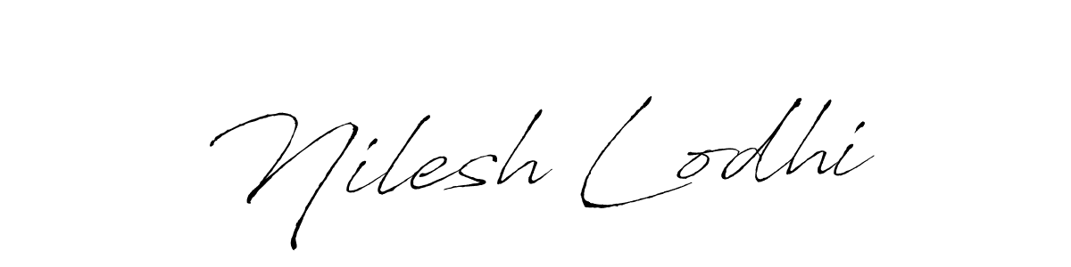 How to make Nilesh Lodhi name signature. Use Antro_Vectra style for creating short signs online. This is the latest handwritten sign. Nilesh Lodhi signature style 6 images and pictures png