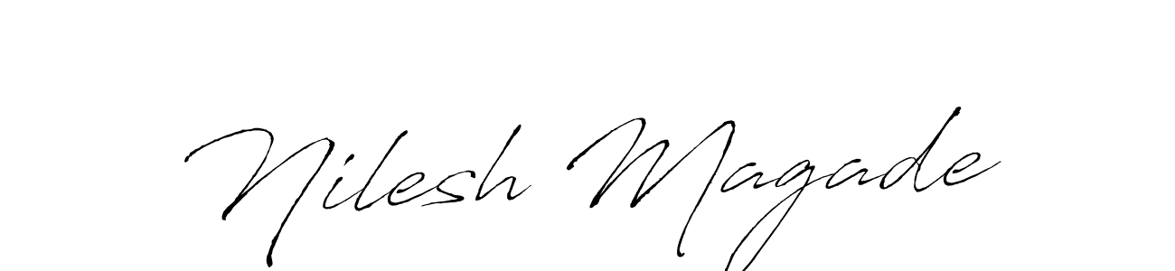 Design your own signature with our free online signature maker. With this signature software, you can create a handwritten (Antro_Vectra) signature for name Nilesh Magade. Nilesh Magade signature style 6 images and pictures png