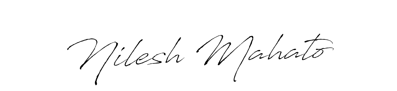 How to make Nilesh Mahato name signature. Use Antro_Vectra style for creating short signs online. This is the latest handwritten sign. Nilesh Mahato signature style 6 images and pictures png