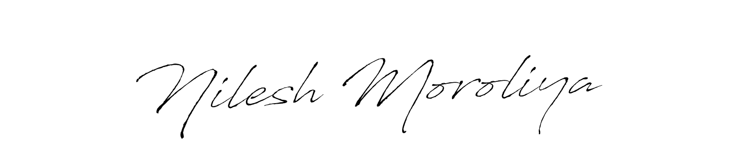 Nilesh Moroliya stylish signature style. Best Handwritten Sign (Antro_Vectra) for my name. Handwritten Signature Collection Ideas for my name Nilesh Moroliya. Nilesh Moroliya signature style 6 images and pictures png