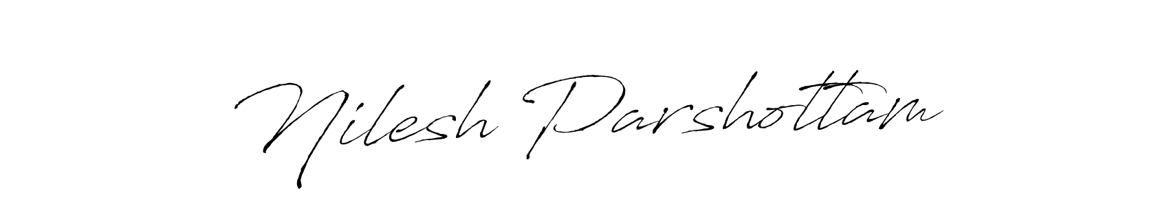 How to make Nilesh Parshottam name signature. Use Antro_Vectra style for creating short signs online. This is the latest handwritten sign. Nilesh Parshottam signature style 6 images and pictures png