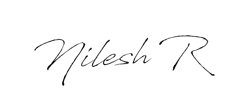 The best way (Antro_Vectra) to make a short signature is to pick only two or three words in your name. The name Nilesh R include a total of six letters. For converting this name. Nilesh R signature style 6 images and pictures png
