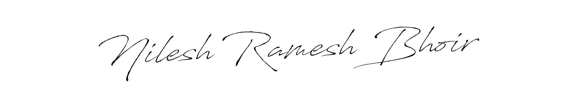 The best way (Antro_Vectra) to make a short signature is to pick only two or three words in your name. The name Nilesh Ramesh Bhoir include a total of six letters. For converting this name. Nilesh Ramesh Bhoir signature style 6 images and pictures png