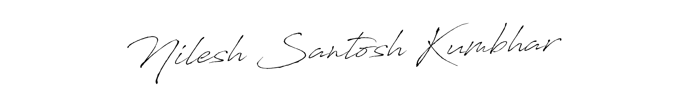 How to make Nilesh Santosh Kumbhar name signature. Use Antro_Vectra style for creating short signs online. This is the latest handwritten sign. Nilesh Santosh Kumbhar signature style 6 images and pictures png