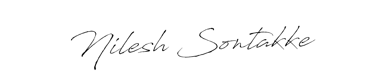 Nilesh Sontakke stylish signature style. Best Handwritten Sign (Antro_Vectra) for my name. Handwritten Signature Collection Ideas for my name Nilesh Sontakke. Nilesh Sontakke signature style 6 images and pictures png