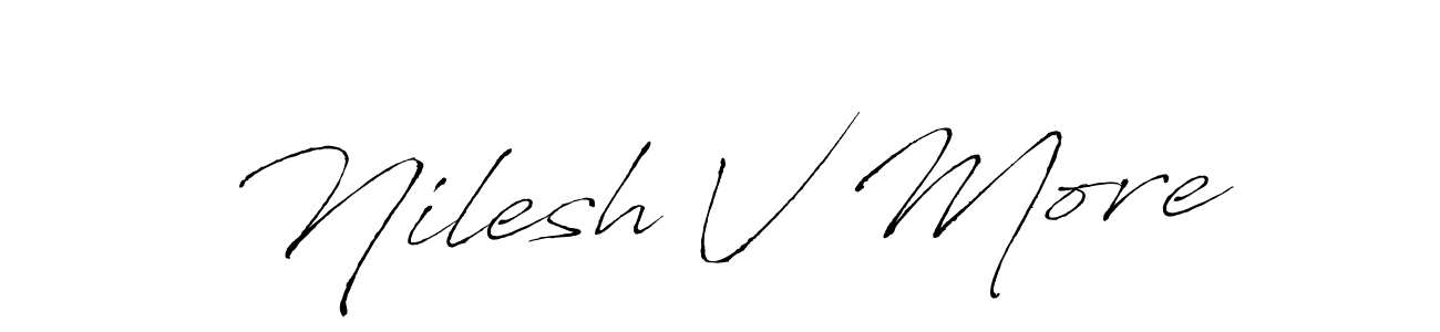 Also we have Nilesh V More name is the best signature style. Create professional handwritten signature collection using Antro_Vectra autograph style. Nilesh V More signature style 6 images and pictures png