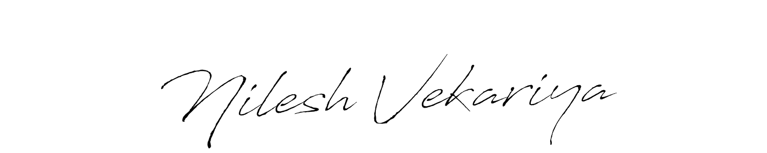 How to make Nilesh Vekariya signature? Antro_Vectra is a professional autograph style. Create handwritten signature for Nilesh Vekariya name. Nilesh Vekariya signature style 6 images and pictures png