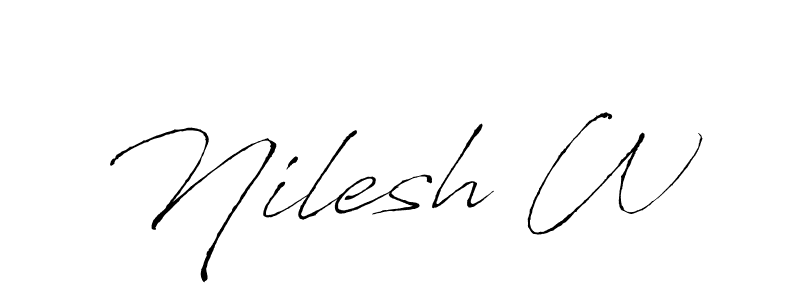 if you are searching for the best signature style for your name Nilesh W. so please give up your signature search. here we have designed multiple signature styles  using Antro_Vectra. Nilesh W signature style 6 images and pictures png