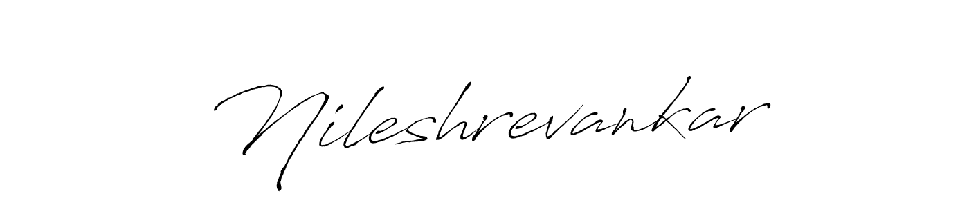 How to make Nileshrevankar name signature. Use Antro_Vectra style for creating short signs online. This is the latest handwritten sign. Nileshrevankar signature style 6 images and pictures png