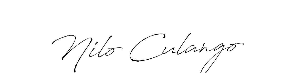 Design your own signature with our free online signature maker. With this signature software, you can create a handwritten (Antro_Vectra) signature for name Nilo Culango. Nilo Culango signature style 6 images and pictures png