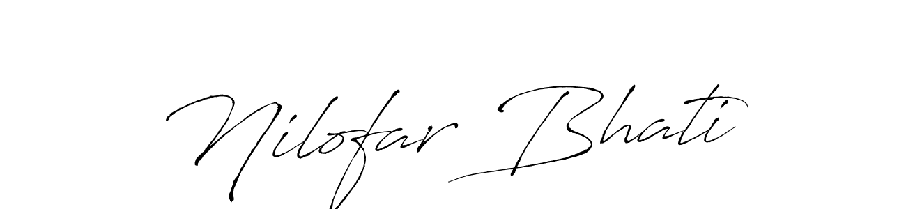 Design your own signature with our free online signature maker. With this signature software, you can create a handwritten (Antro_Vectra) signature for name Nilofar Bhati. Nilofar Bhati signature style 6 images and pictures png