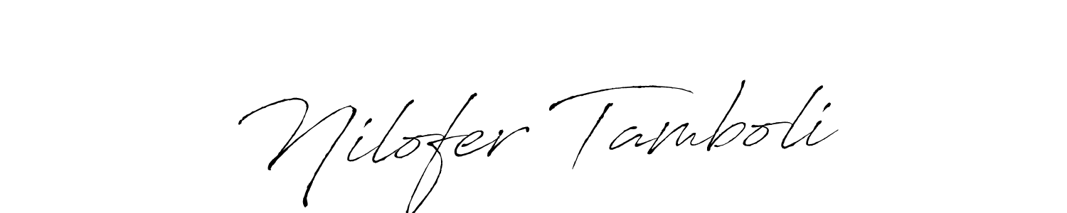 How to make Nilofer Tamboli name signature. Use Antro_Vectra style for creating short signs online. This is the latest handwritten sign. Nilofer Tamboli signature style 6 images and pictures png