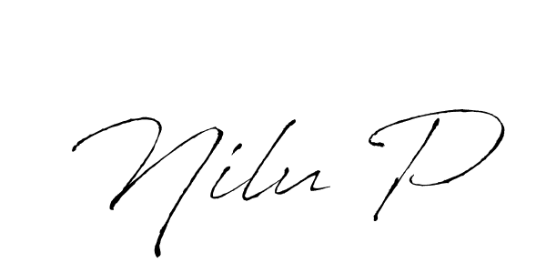 Use a signature maker to create a handwritten signature online. With this signature software, you can design (Antro_Vectra) your own signature for name Nilu P. Nilu P signature style 6 images and pictures png