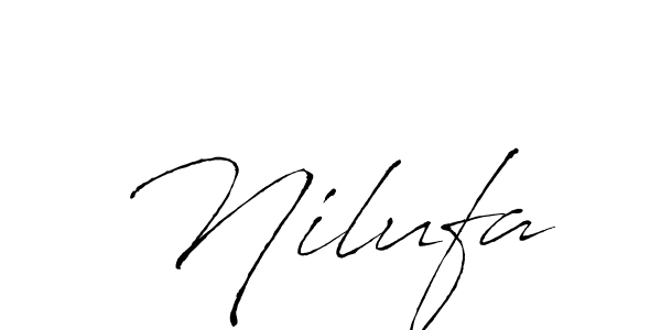 Make a beautiful signature design for name Nilufa. With this signature (Antro_Vectra) style, you can create a handwritten signature for free. Nilufa signature style 6 images and pictures png