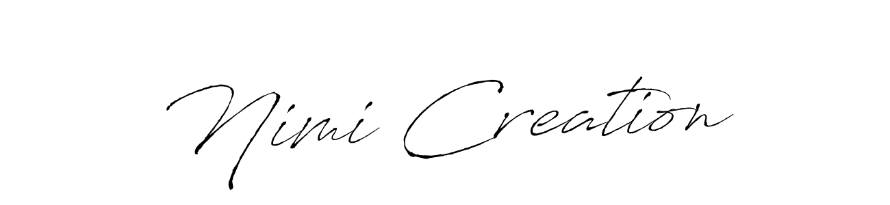 The best way (Antro_Vectra) to make a short signature is to pick only two or three words in your name. The name Nimi Creation include a total of six letters. For converting this name. Nimi Creation signature style 6 images and pictures png