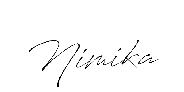 Design your own signature with our free online signature maker. With this signature software, you can create a handwritten (Antro_Vectra) signature for name Nimika. Nimika signature style 6 images and pictures png