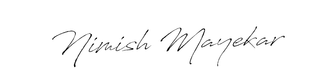 How to make Nimish Mayekar name signature. Use Antro_Vectra style for creating short signs online. This is the latest handwritten sign. Nimish Mayekar signature style 6 images and pictures png