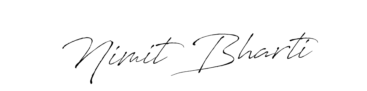 How to make Nimit Bharti name signature. Use Antro_Vectra style for creating short signs online. This is the latest handwritten sign. Nimit Bharti signature style 6 images and pictures png