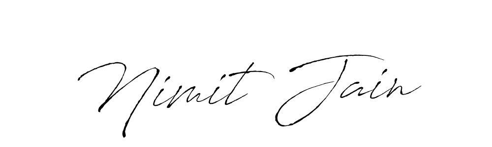 Make a beautiful signature design for name Nimit Jain. With this signature (Antro_Vectra) style, you can create a handwritten signature for free. Nimit Jain signature style 6 images and pictures png