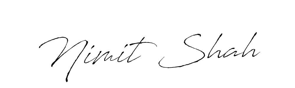 How to make Nimit Shah name signature. Use Antro_Vectra style for creating short signs online. This is the latest handwritten sign. Nimit Shah signature style 6 images and pictures png