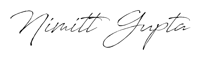 The Antro_Vectra typeface gives name Nimitt Gupta a refined look. Suitable for certificates, diplomas, and official verification. Nimitt Gupta signature style 6 images and pictures png