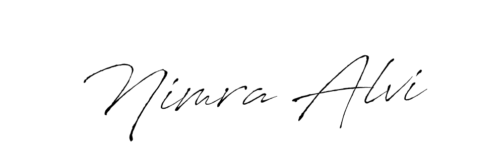 Make a beautiful signature design for name Nimra Alvi. With this signature (Antro_Vectra) style, you can create a handwritten signature for free. Nimra Alvi signature style 6 images and pictures png