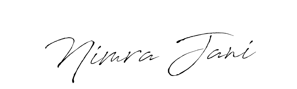 Make a beautiful signature design for name Nimra Jani. With this signature (Antro_Vectra) style, you can create a handwritten signature for free. Nimra Jani signature style 6 images and pictures png